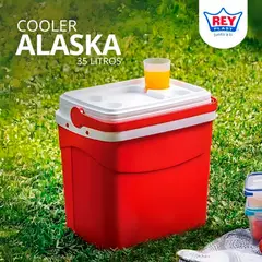 REY - Cooler Alaska 35 L Rojo Conservación eficiente