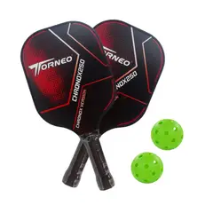 TORNEO - SET DE RAQUETAS PICKLEBALL FIBRA DE VIDRIO CHRONOX250 ROJO