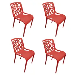 GENERICO - PACK Silla de Comedor Ginebra ROJO