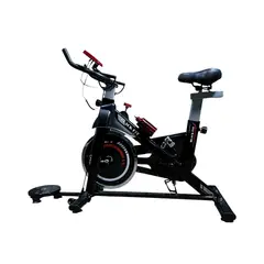 GENERICO - BICICLETA SPINNING DE 15KG PRO NEGRO Y ROJO