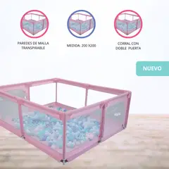BABYKISS - Corral Plegable para Bebé «PIAZZA» PINK