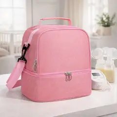 GENERICO - Lonchera Térmica Rosada  Cooler Bag para Leche Materna