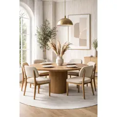 STIL NOVO - JUEGO DE COMEDOR 6 SILLAS NICOLAS BEIGE