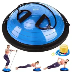 GENERICO - Balon Bosu + Ligas soporte 150kg Pelota de Equilibrio