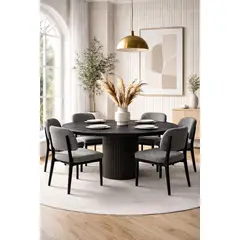 STIL NOVO - JUEGO DE COMEDOR 6 SILLAS NICOLAS NEGRO PLOMO