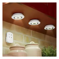 GENERICO - Kit de 3 Luces Led Portátil con Control Remoto y Apagado Automático