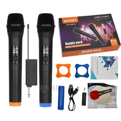ROHS - Pack de 2 Microfonos Inalámbricos UHF Profesionales Bossney