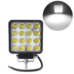 GENERICO - Faro LED16 Cuadrado Blanco 48W 6000 lm Multivoltaje Impermiable
