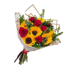 D'AMOUR - Ramo Luz Y Pasión Girasoles y Rosas