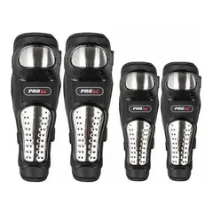 PRO - Kit de Protección Rodillera + Codera Para Moto Color Negro 4Pcs