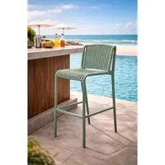 NOEL - Silla Alta De Barra Quercia Verde Salvia Noel Deco