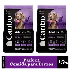 CANBO - Pack x2 Comida para Perro Mediano Grande Canbo Pollo 15 kg