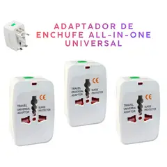 GENERICO - Adaptador De Enchufe Universal Viajero Adapter 125v-220v Pack x 3