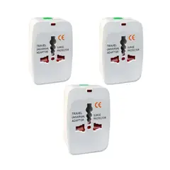 GENERICO - Adaptador De Enchufe Universal Viajero Adapter 125v-220v Pack x3