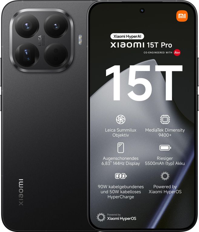 Smartphone Xiaomi 15T Pro Titan Negro 12Gb 512Gb Registrado