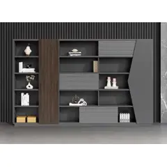 GENERICO - Vitrina Signum Moderna - Negro y Marrón