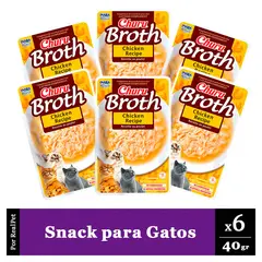 CHURU - Pack Snack Sopa para Gato Churu Broth Pollo 6 sobres 40gr