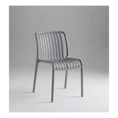 PET MOOD - Silla Plástica Moderna Para Comedor o Terraza Color Gris