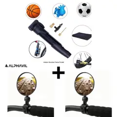 ALPHAVIL - Combo Inflador Bicicleta Portátil Negro + 2 espejos ADB200021