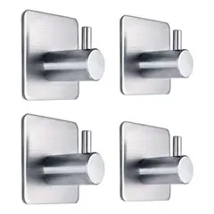 GENERICO - 4 PIEZAS Ganchos para toallas de baño de acero inoxidable