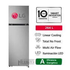 LG - Refrigeradora LG Top Freezer No Frost 264 LT. VT26BPY - Plateado