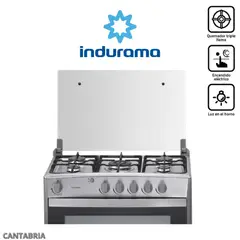 INDURAMA - COCINA INDURAMA 5 HORNILLAS COLOR CROMA MOD CANTABRIA