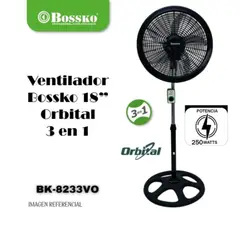 BOSSKO - Ventilador Orbital de 18″ BK-8233VO Negro