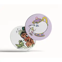 GENERICO - Pack x 4 Posavasos Mdf con base de corcho Princesas 2