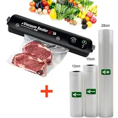 GENERICO - Maquina Selladora Envasadora al Vacío Automática Machine Vacuum + 3 rollos de bolsas al vacio