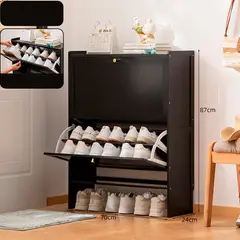 GENERICO - Zapatera Tipo Gabinete Doble Nivel Compacta y Moderna