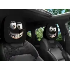 GENERICO - 2 Fundas de Asiento Reposacabezas Rostro para Auto o Camioneta
