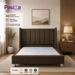 PAUZA - DORMITORIO PREMIUM LINEAL 1.5 PLZ MARRON