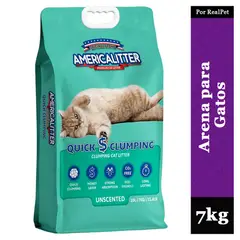 AMERICA LITTER - Arena para Gatos AmericaLitter Quick Clumping sin aroma 7 Kg