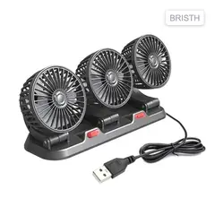 GENERICO - Ventilador Triple Cabezal Auto 360° Graduable Portátil 12v