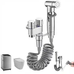 GENERICO - Kit Bidet de Mano Cromado Premium - ¡Doble Salida y Fácil Instalación