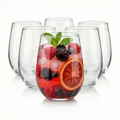 NADIR - Set 12 Vasos Dubái de Vidrio 480ml para Bebidas Frías