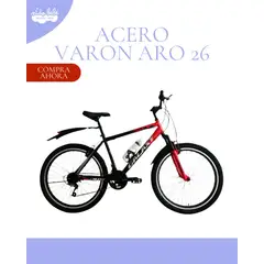 GENERICO - Bicicleta Deportiva Aro 26 "ACERO VARON" COLOR ROJO