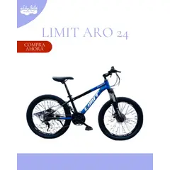 GENERICO - Bicicleta Deportiva Aro 24 "LIMIT" COLOR AZUL Y NEGRO