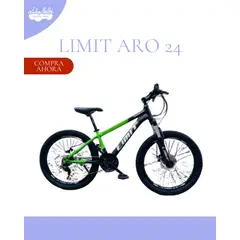 GENERICO - Bicicleta Deportiva Aro 24 "LIMIT" COLOR VERDE Y GRIS