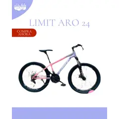 GENERICO - Bicicleta Deportiva Aro 24 "LIMIT" COLOR ROSADO Y GRIS
