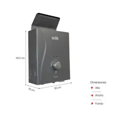 SOLE - Calentador Instantáneo a Gas Natural 8 L/min Multipunto UBP Gris - SOLEGASNM08C