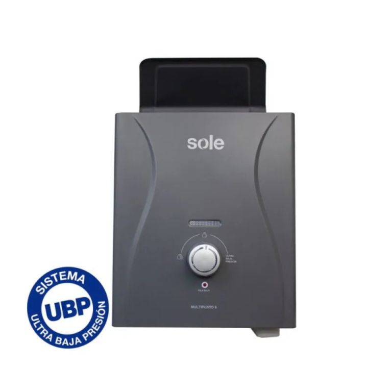 Calentador Instantáneo Sole a Gas Natural 8 L/min Multipunto UBP Gris - SOLEGASNM08C