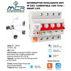 GENERICO - INTERRUPTOR INTELIGENTE WIFI 4P COMPATIBLE CON TUYA SMART LIFE
