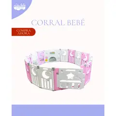 BABY - Corral Circular de Luna Rosado PLEGABLE  para bebé