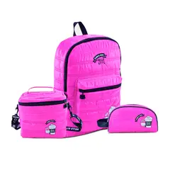 SCOOL - Mochila Hello Kitty Fucsia +Lonchera + Cartuchera Scool Oficio