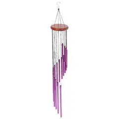 DANWEILE - Campanas de viento para decoración del hogar 18 tubos Morado