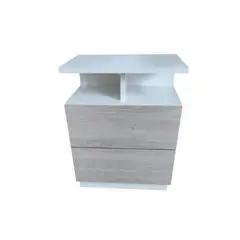 GENERICO - Velador blanco con frentes Ibiza estilo y funcionalidad