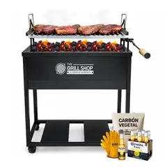 THE GRILL SHOP - Parrilla a carbon negro movil