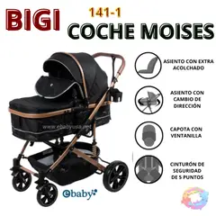 EBABY - COCHE DE LUJO INCLUYE TULL MOISES DE LUJO - NEGRO