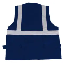WORKFORCE - CHALECO MULTIBOLSILLO MARCA WORKFORCE  ALTA VISIVILIDAD DRIL AZUL TALLA M